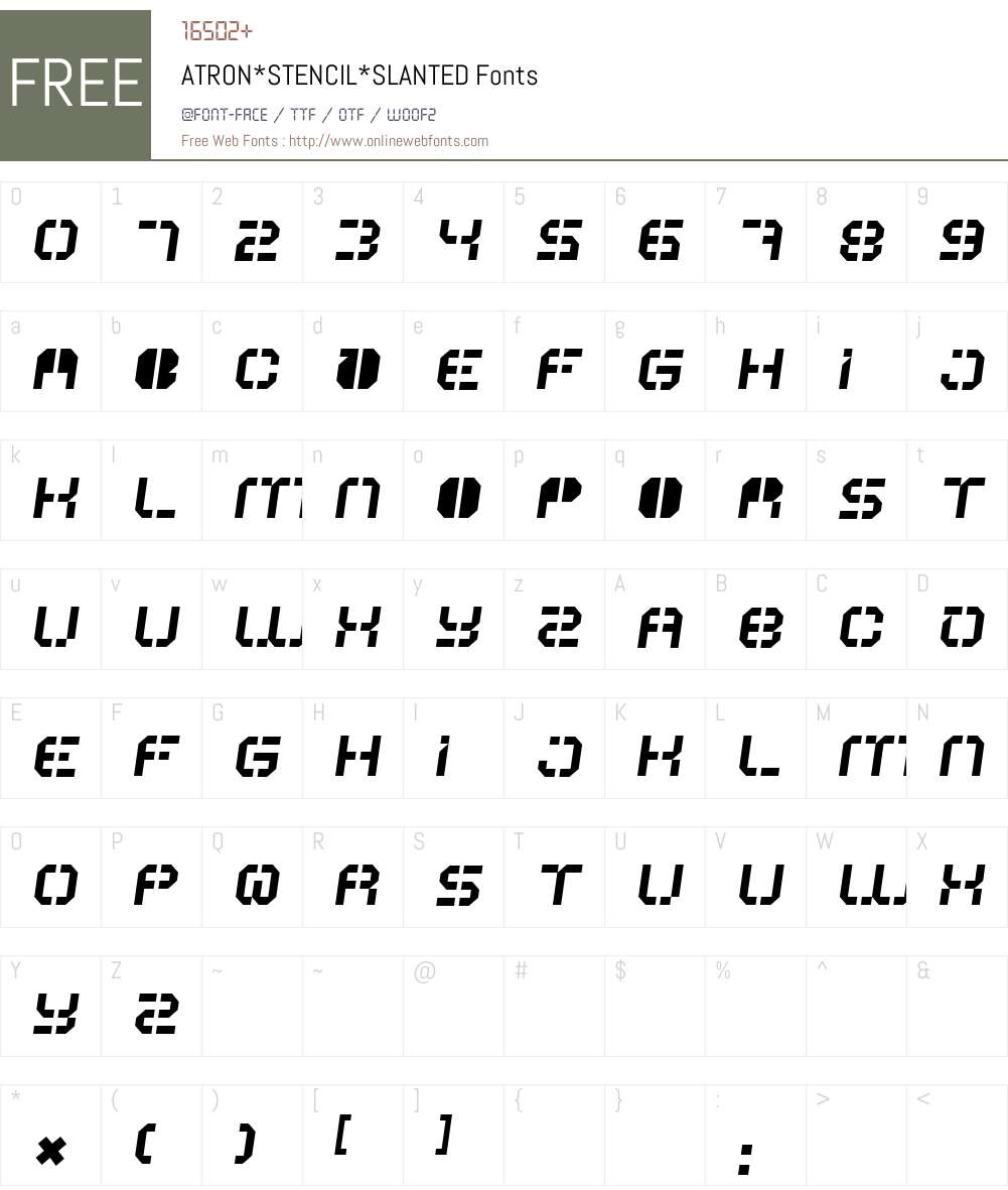 ATRON Font Screenshots