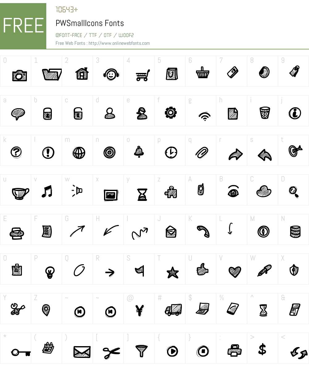 PWSmallIcons Font Screenshots