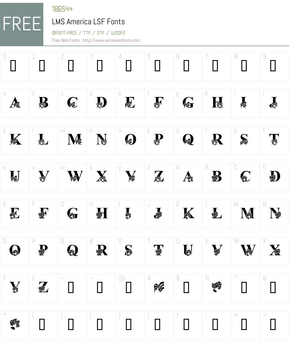 LMS America LSF Font Screenshots