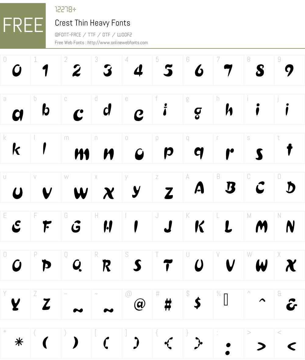 Crest Thin Heavy Font Screenshots