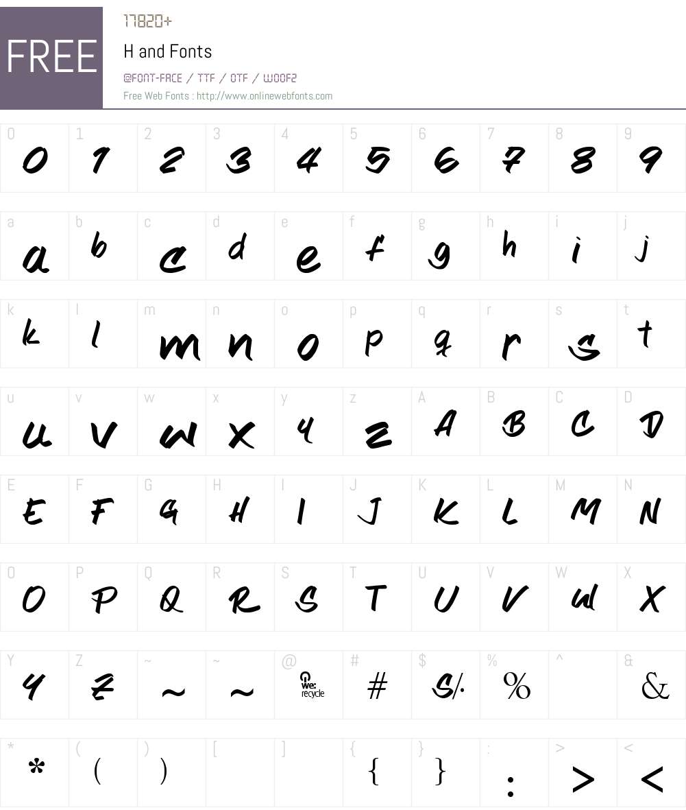 H and Font Screenshots