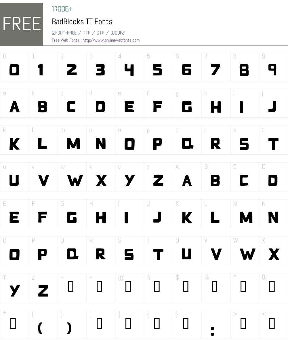 BadBlocks TT Font Screenshots