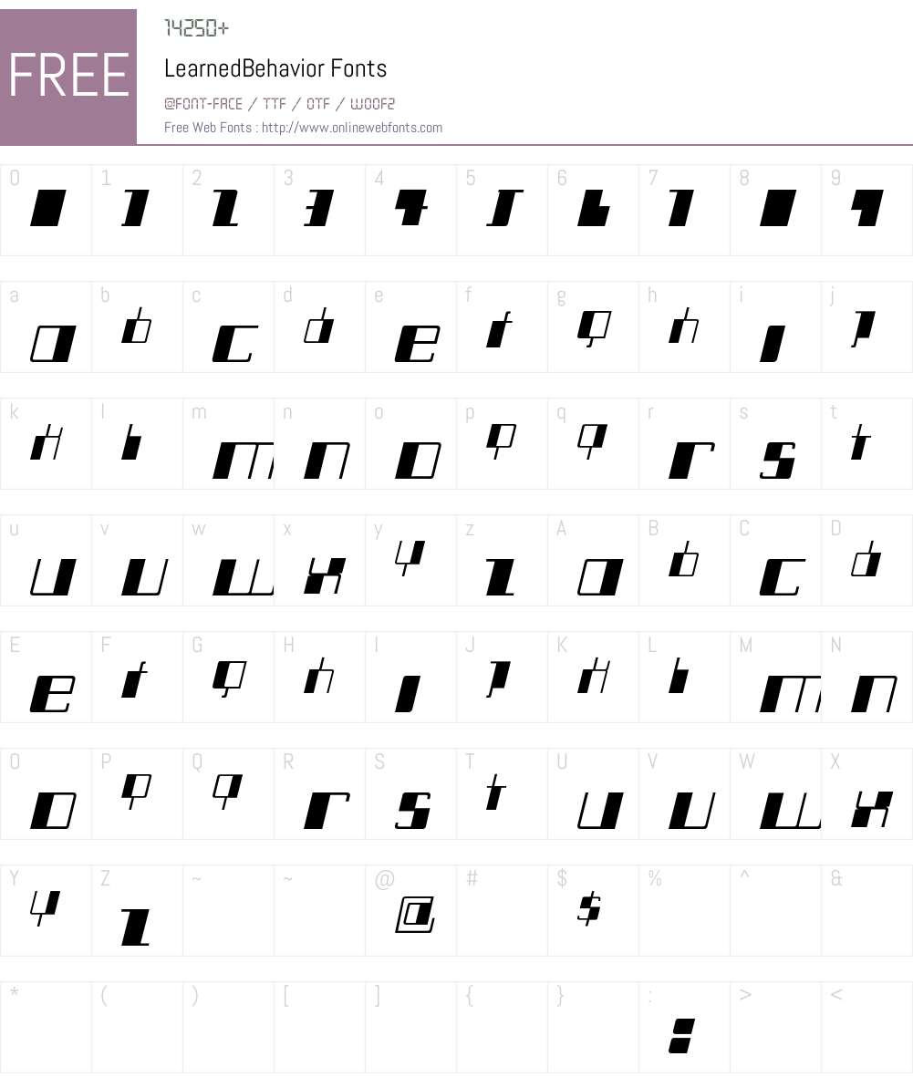 LearnedBehavior Font Screenshots