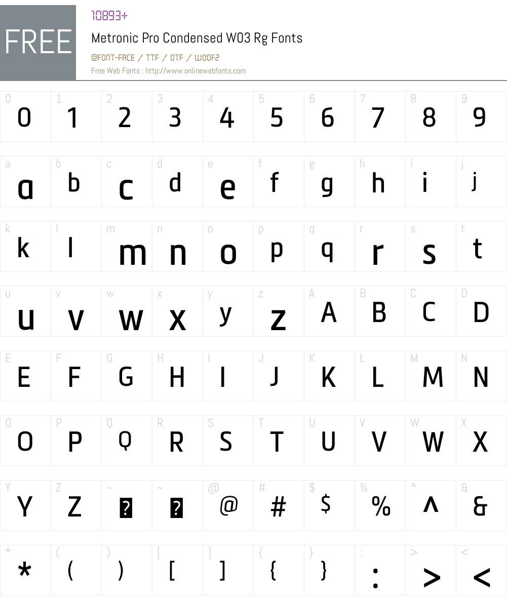 Metronic Condensed Font Screenshots