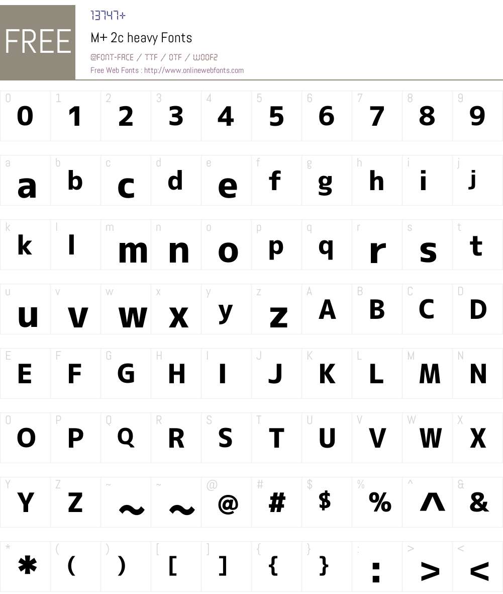 M+ 2c heavy Font Screenshots