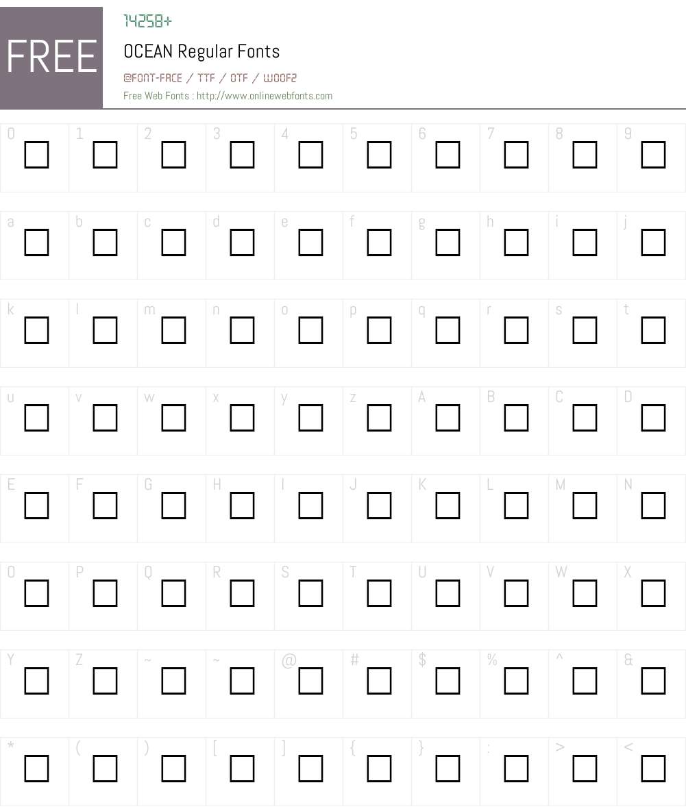 OCEAN Font Screenshots
