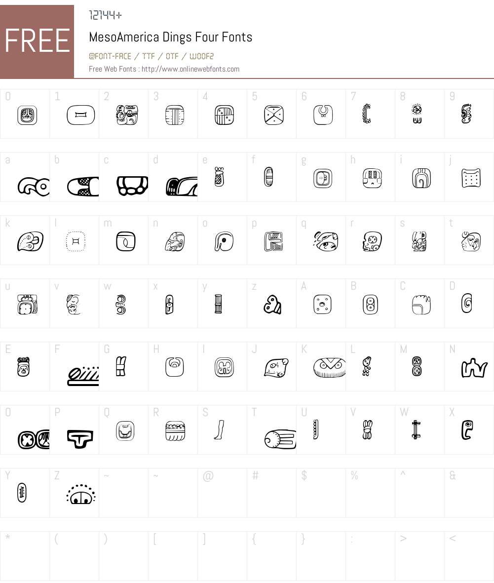 MesoAmerica Dings Four Font Screenshots