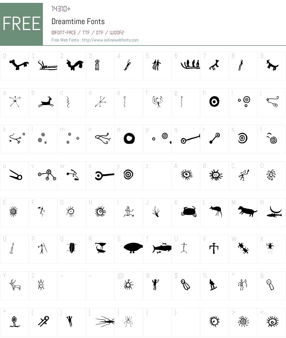 Dreamtime Font Screenshots