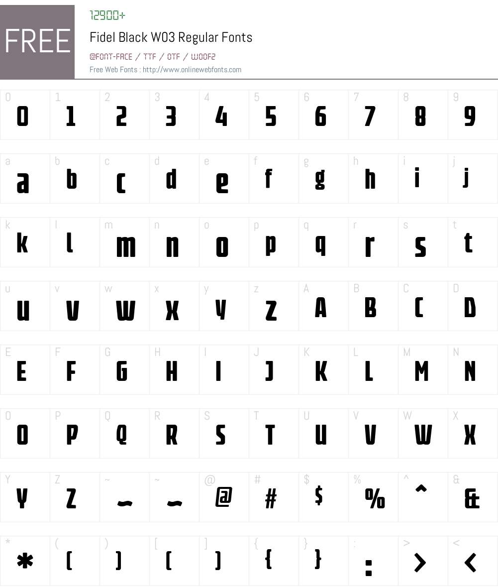 FidelBlackW03-Regular Font Screenshots