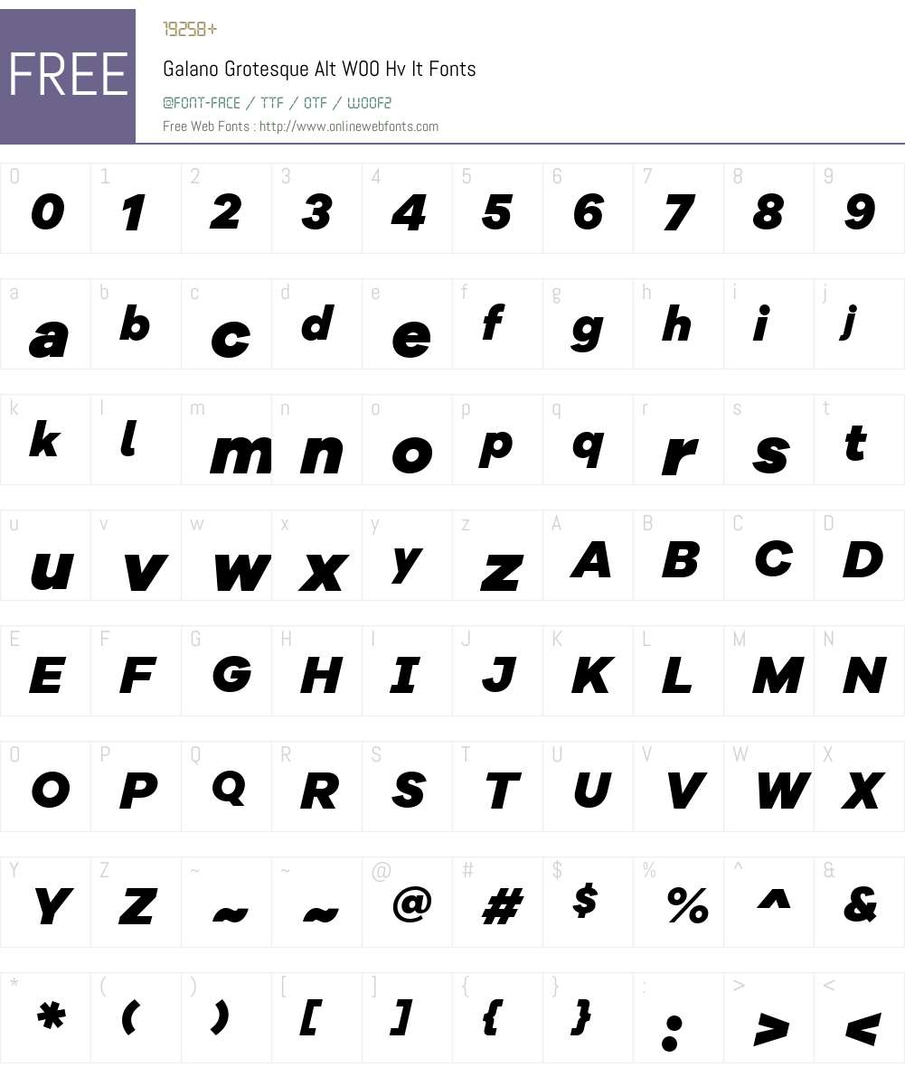 GalanoGrotesqueAltW00-HvIt Font Screenshots
