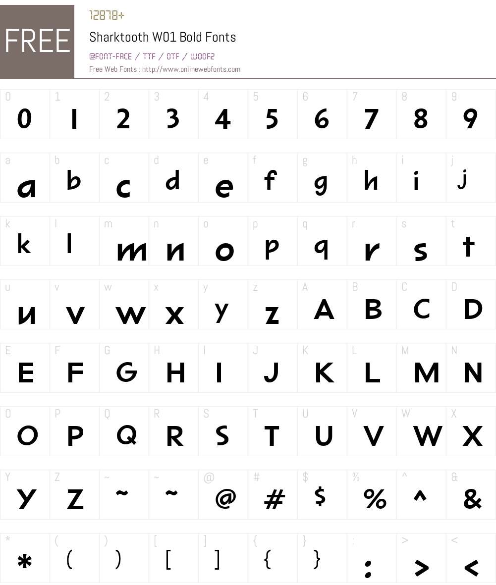 SharktoothW01-Bold Font Screenshots