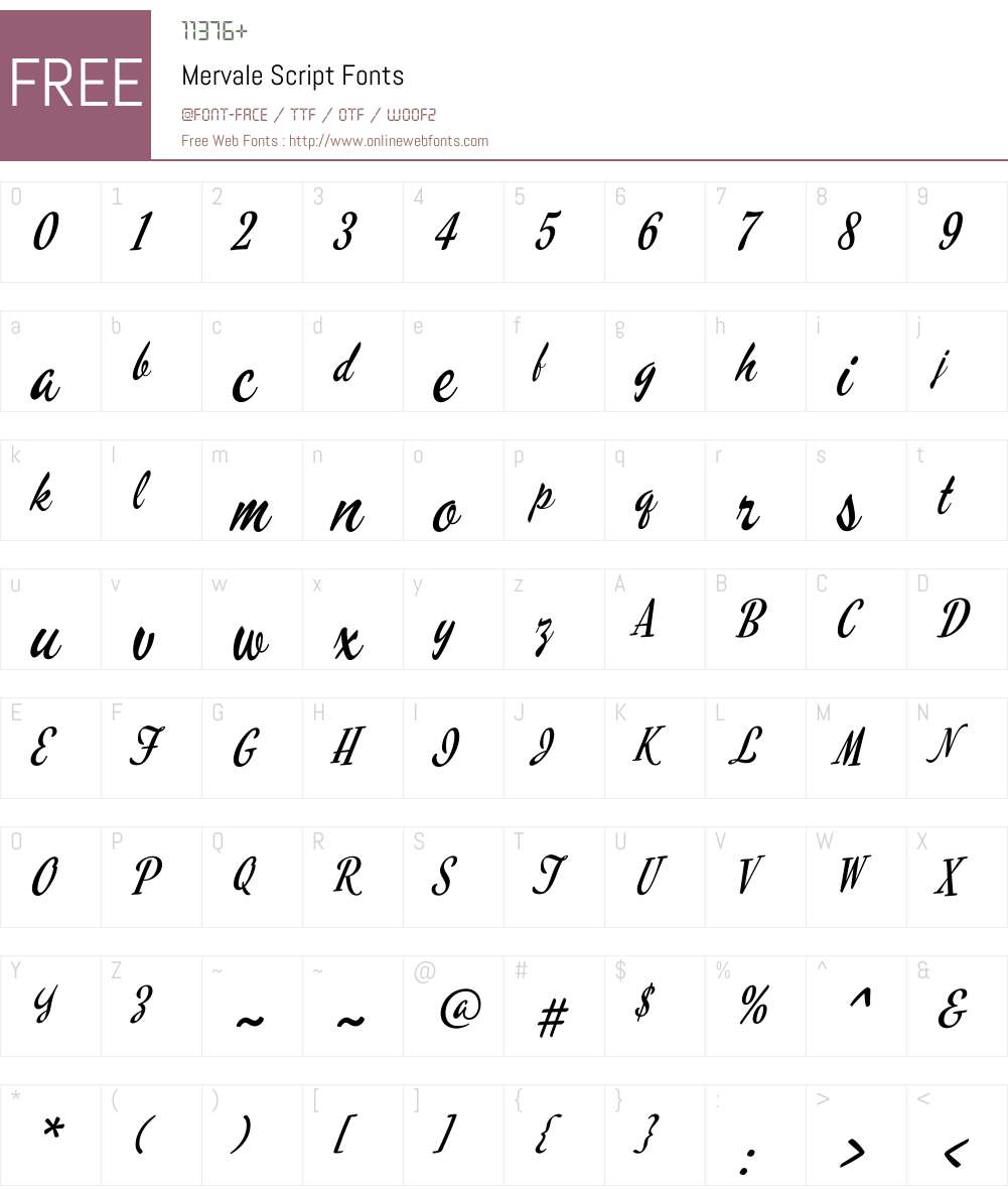 Mervale Script Font Screenshots
