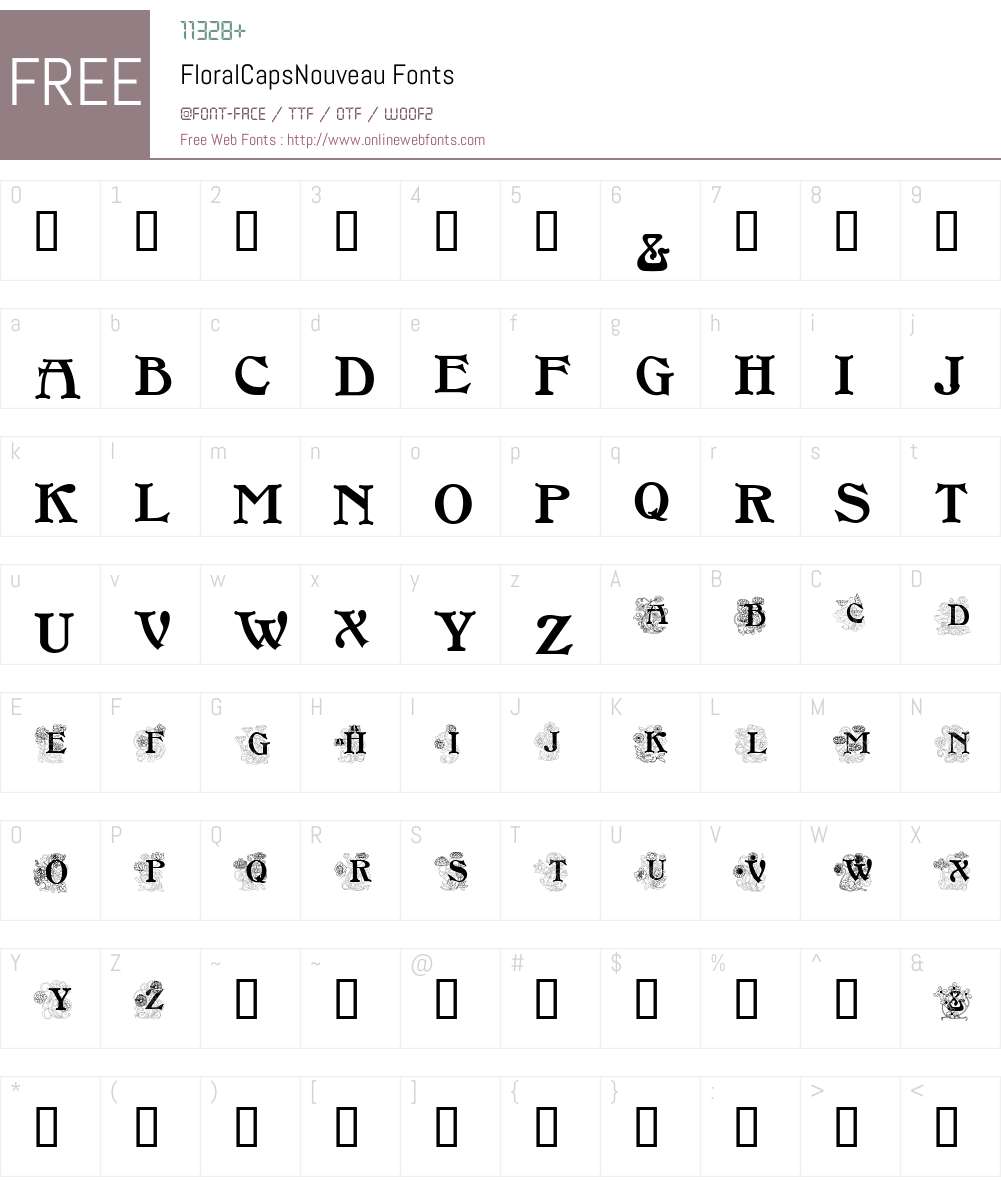 FloralCapsNouveau Font Screenshots