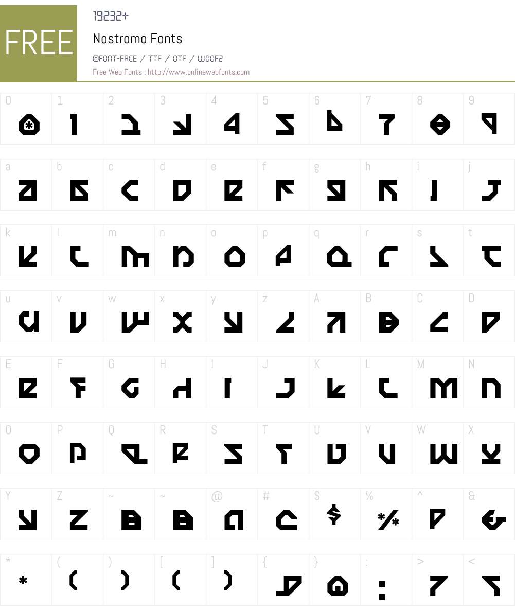 Nostromo Font Screenshots