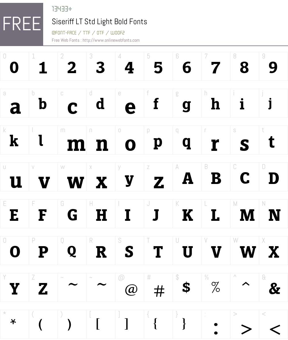 Siseriff LT Std Light Font Screenshots