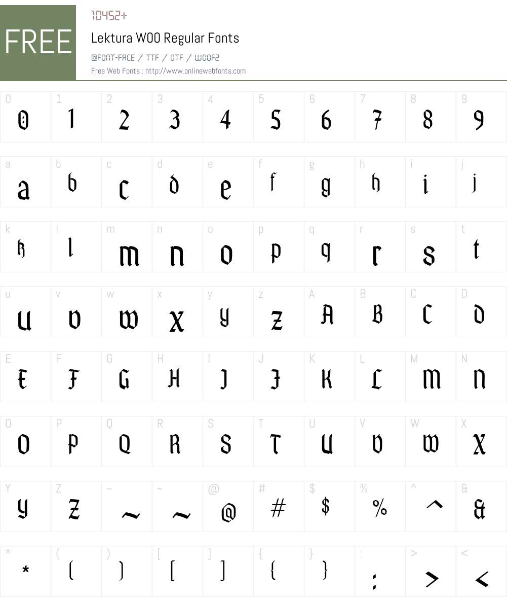 Lektura Font Screenshots
