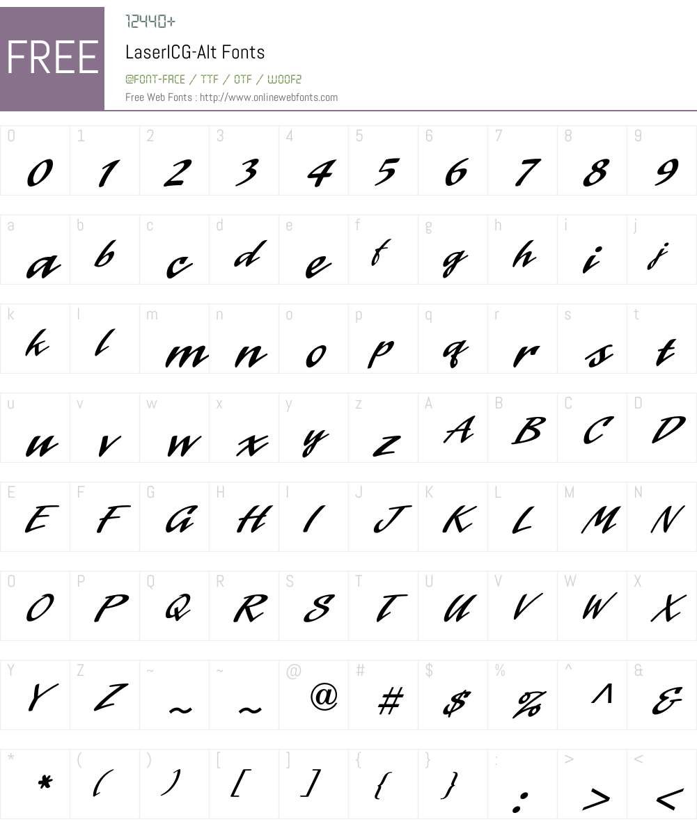 LaserICG Font Screenshots