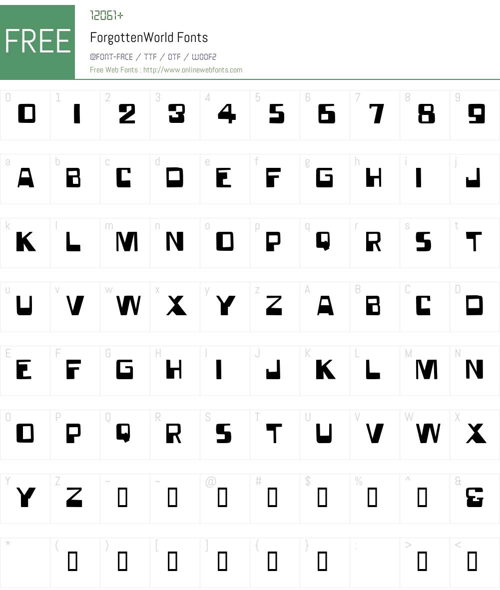 ForgottenWorld Font Screenshots