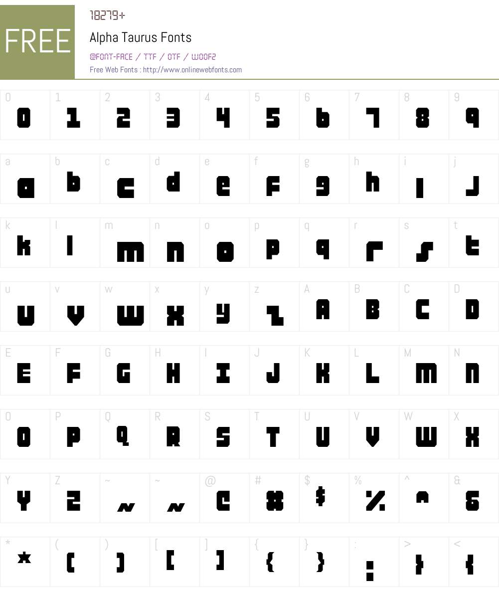 Alpha Taurus Font Screenshots