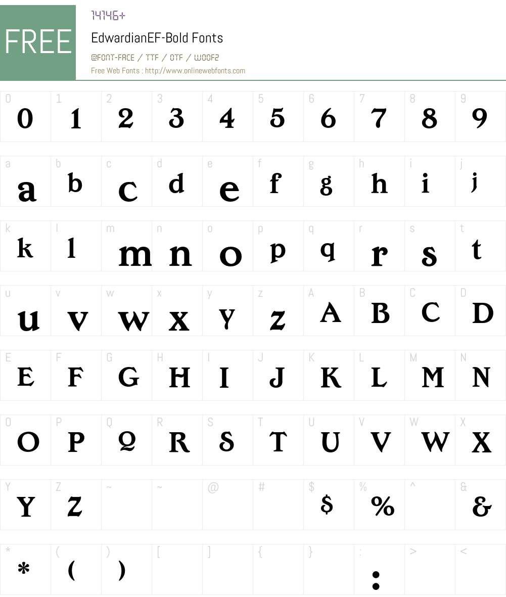 EdwardianEF Font Screenshots