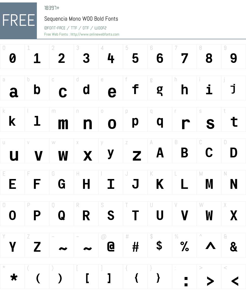 Sequencia Mono Font Screenshots