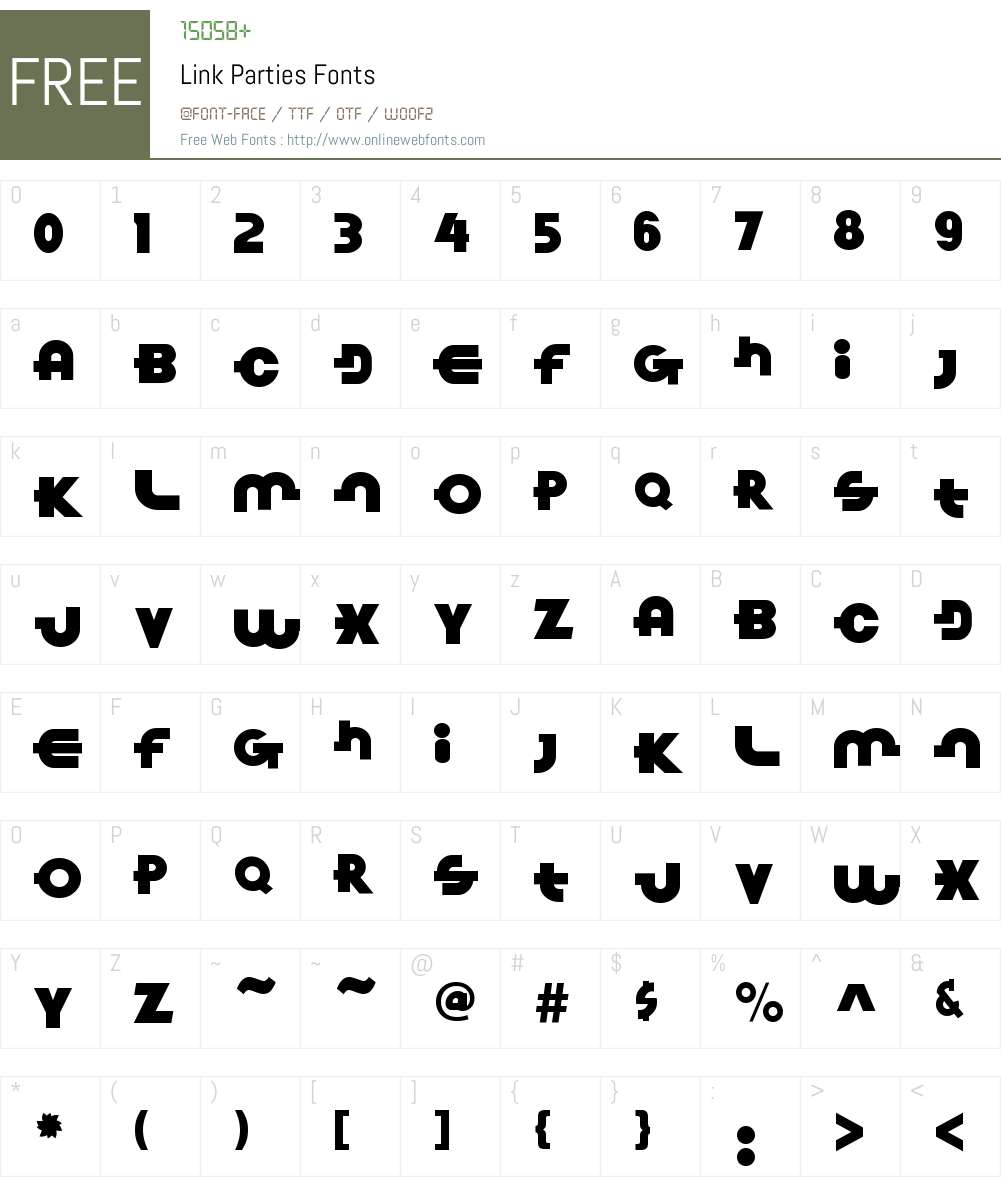 Link Parties Font Screenshots