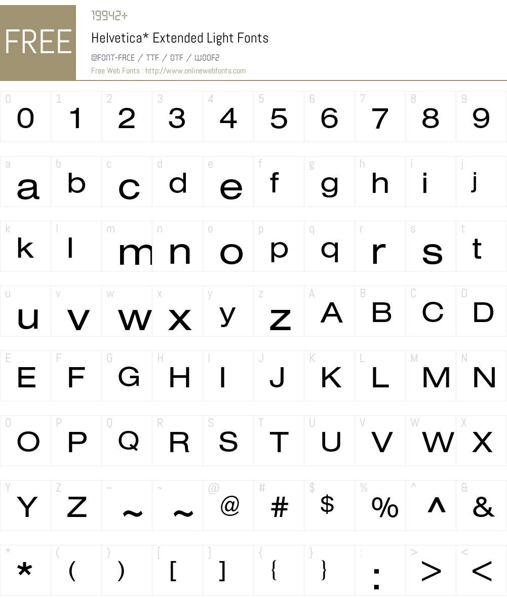 Helvetica Extended BQ Font Screenshots