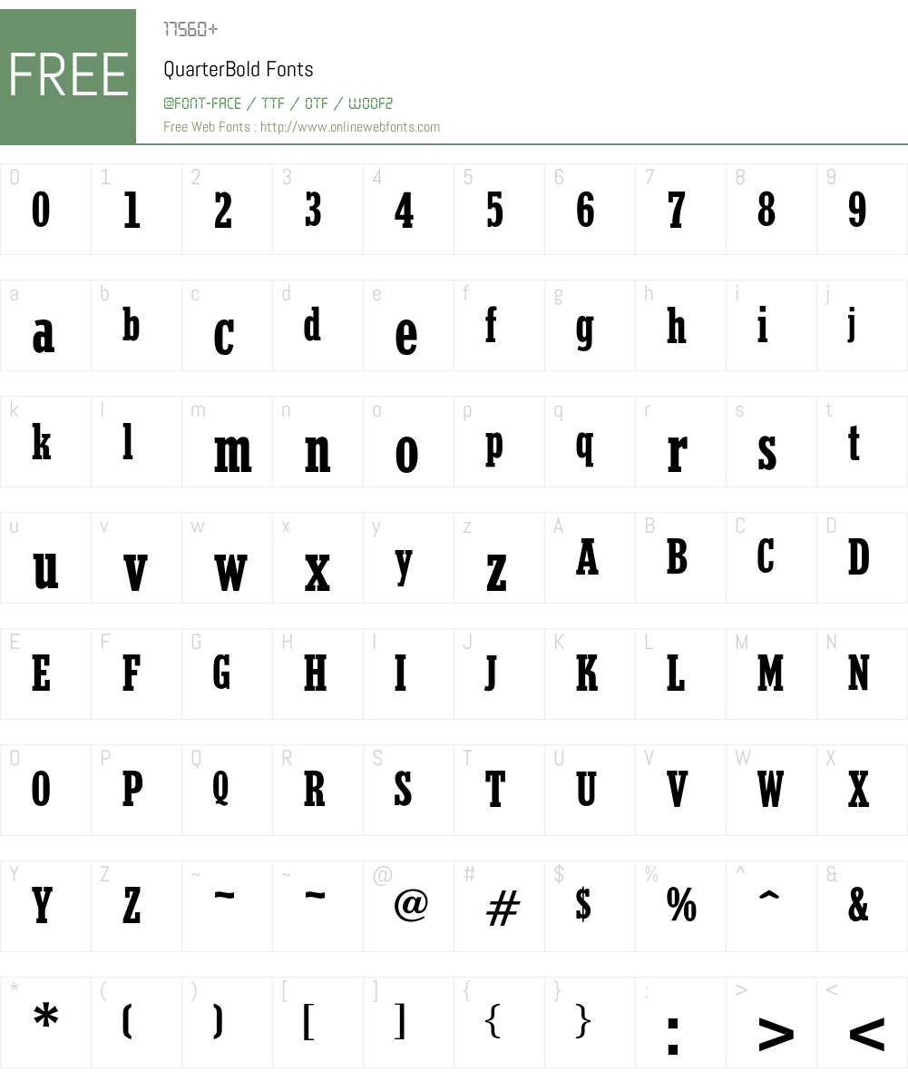 QuarterBold Font Screenshots