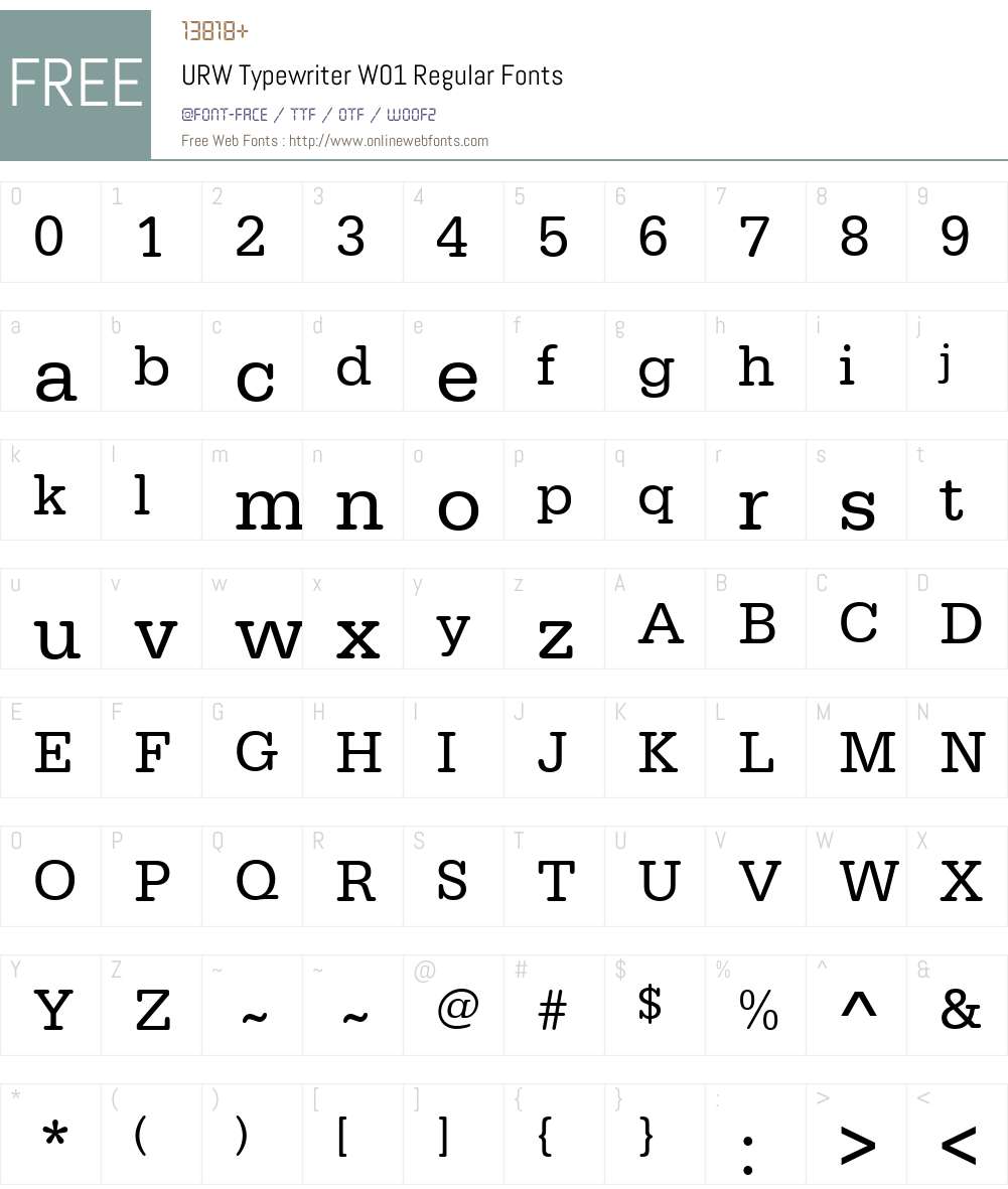 URWTypewriterW01-Regular Font Screenshots