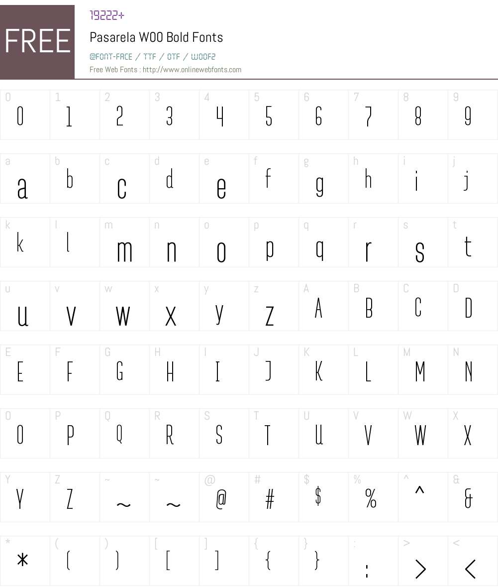 PasarelaW00-Bold Font Screenshots