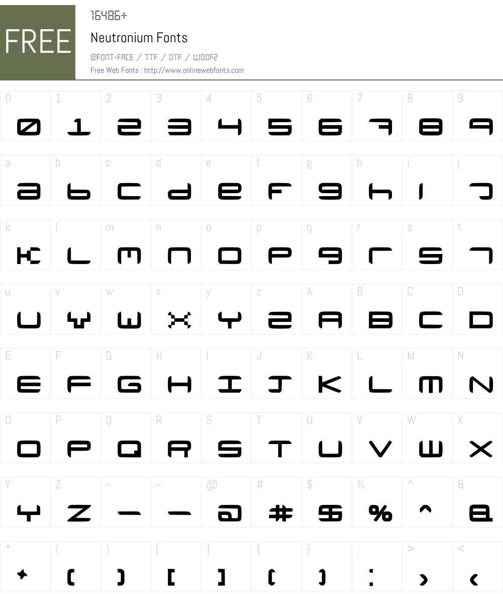 Neutronium Font Screenshots