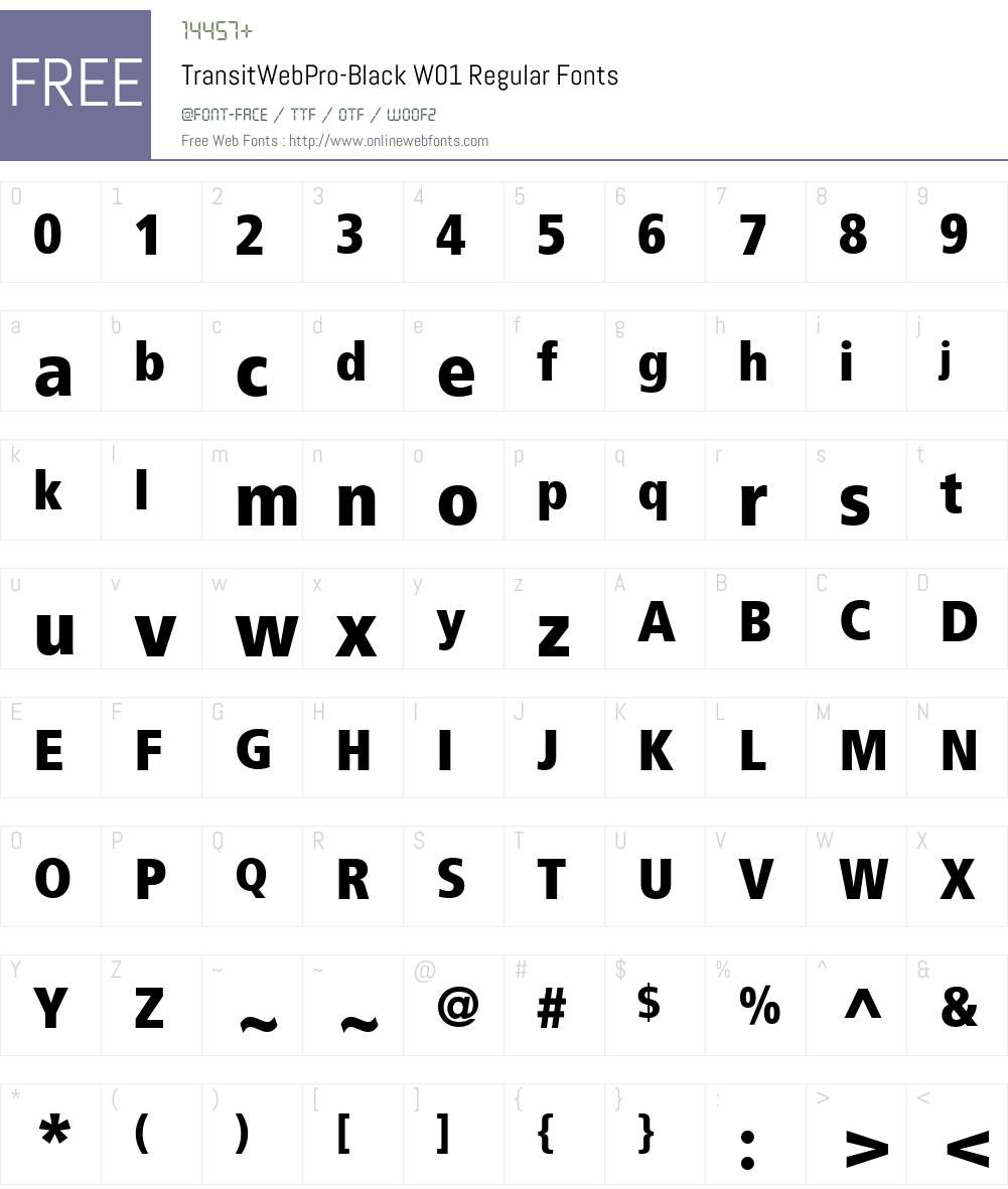 TransitWebPro-BlackW01-Rg Font Screenshots