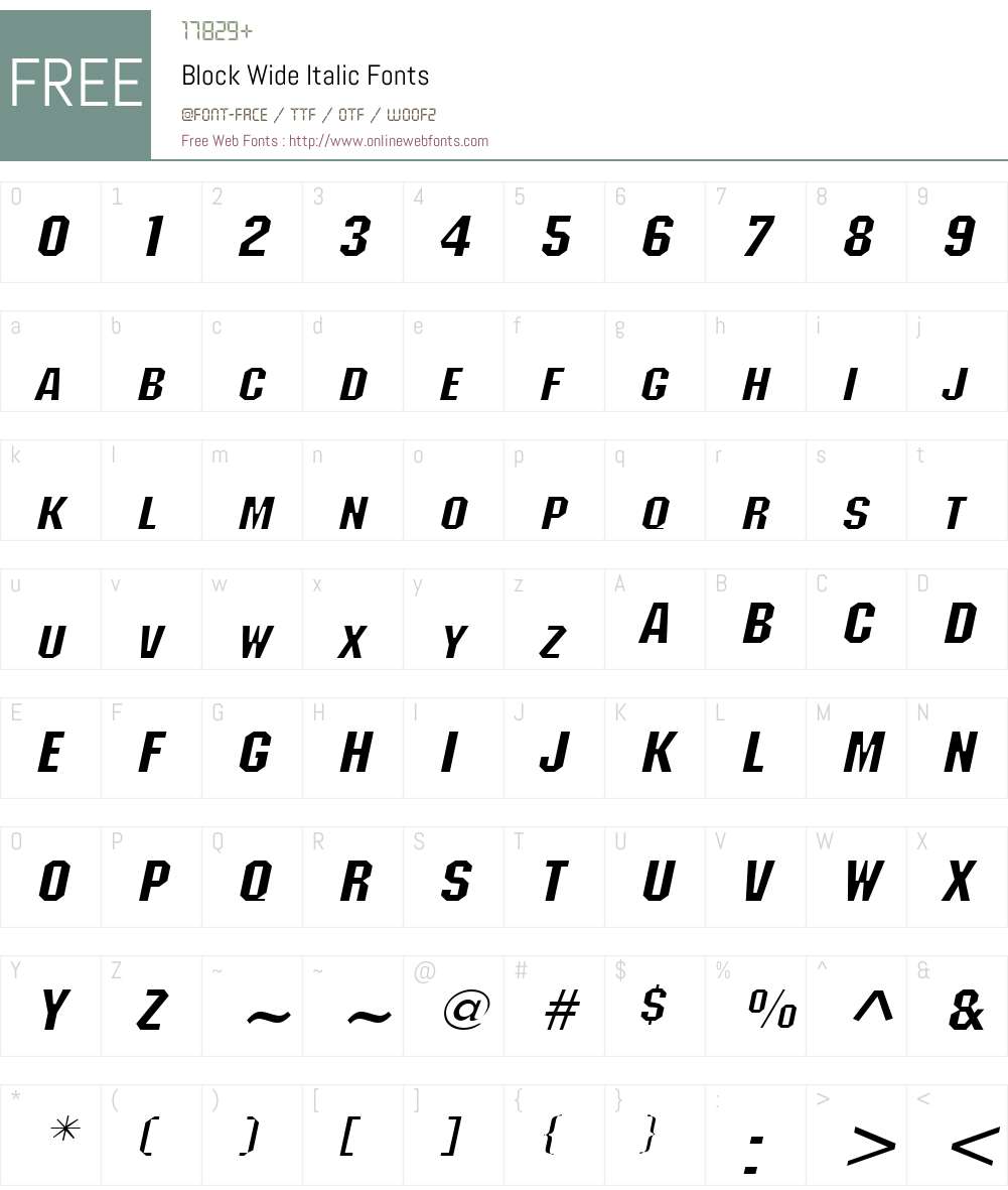 Block Wide Font Screenshots