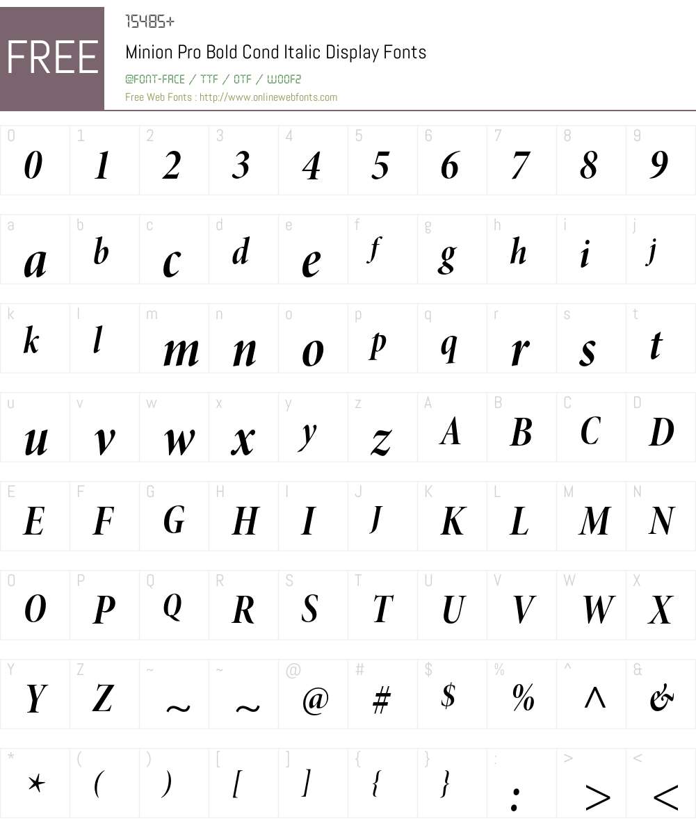 Minion Pro Font Screenshots