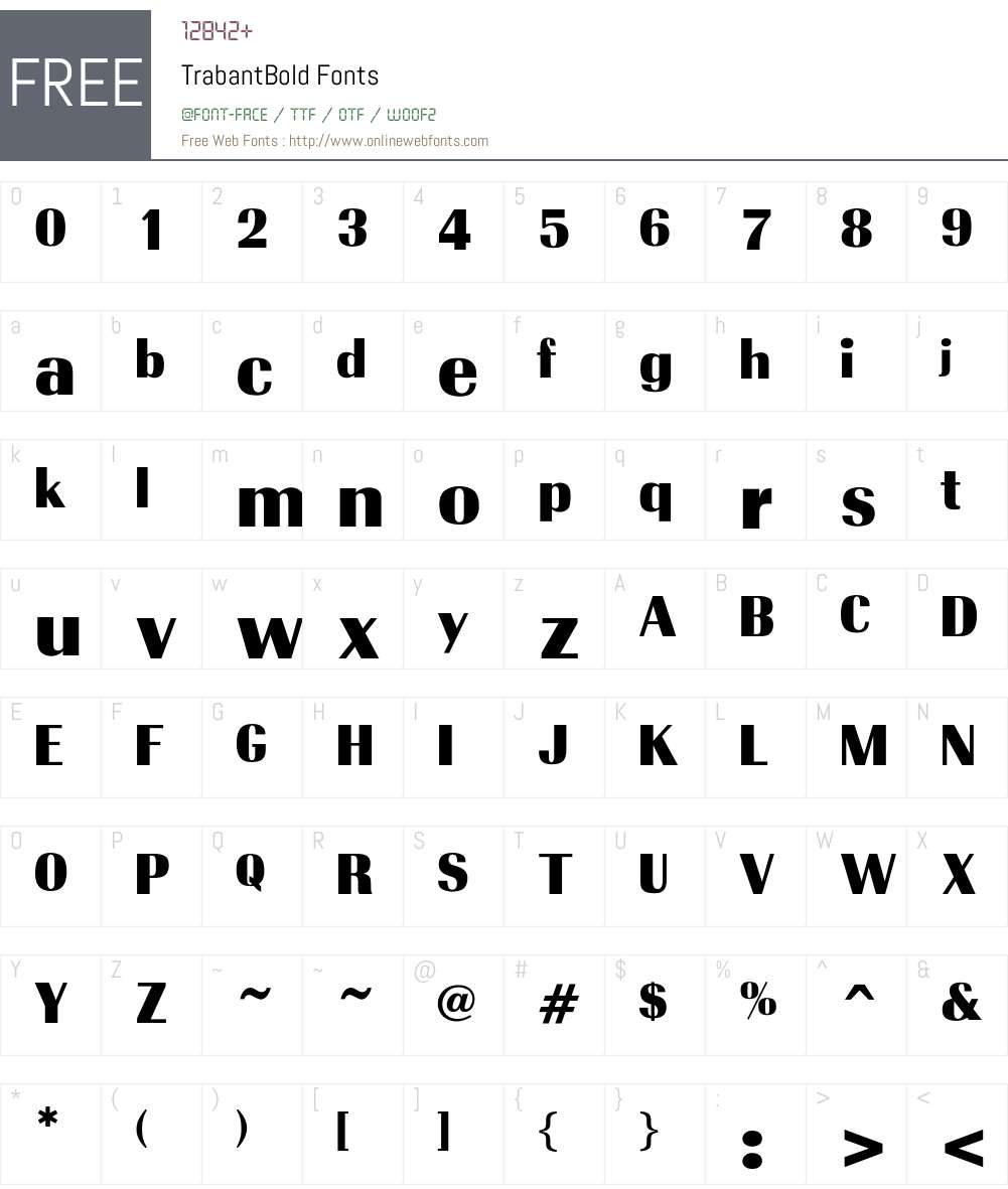 TrabantBold Font Screenshots