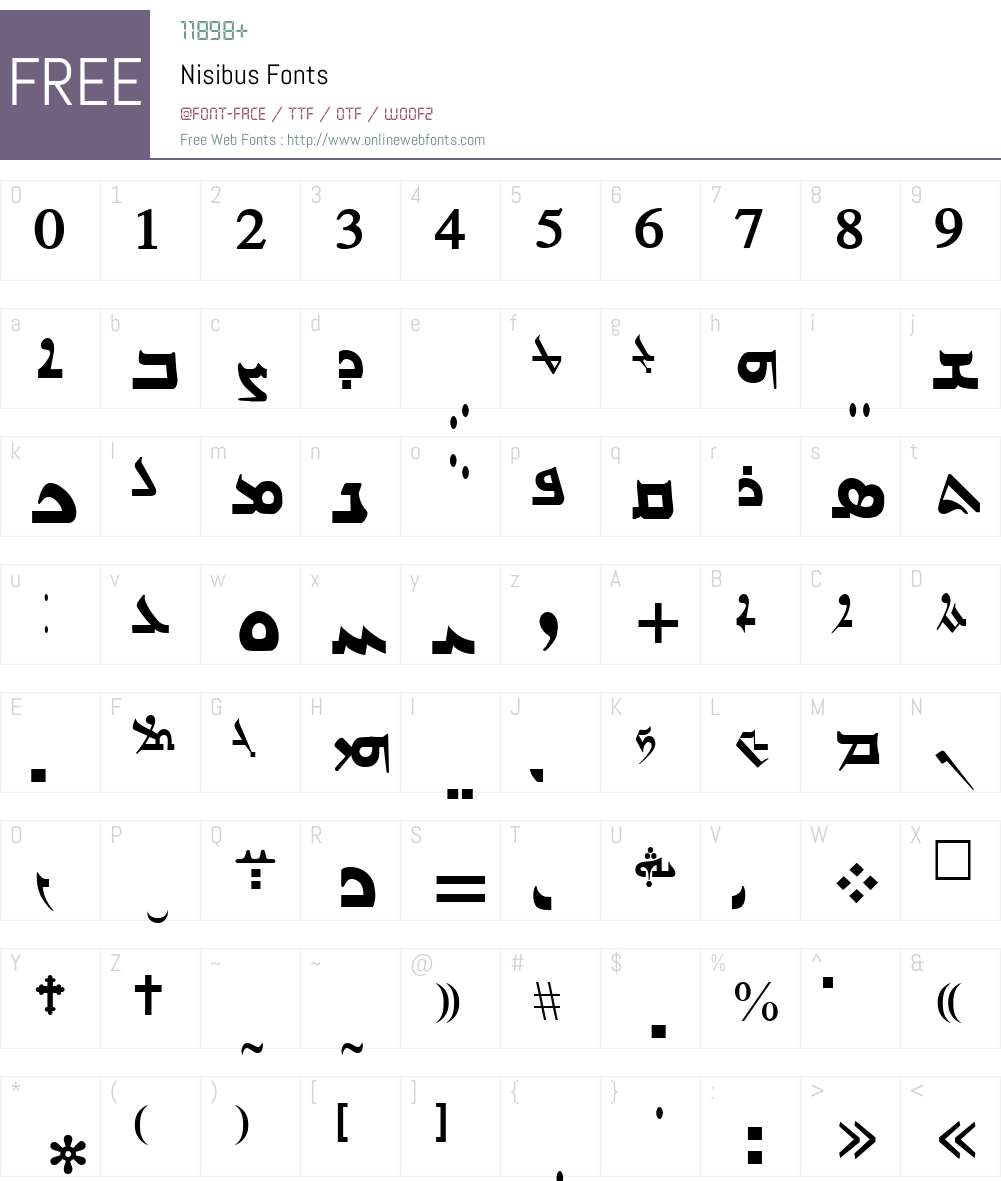 Nisibus Font Screenshots