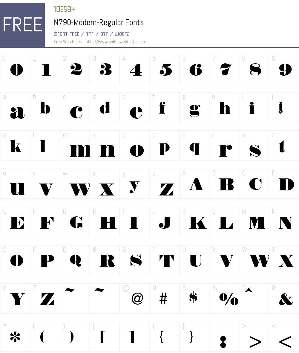 N790-Modern Font Screenshots
