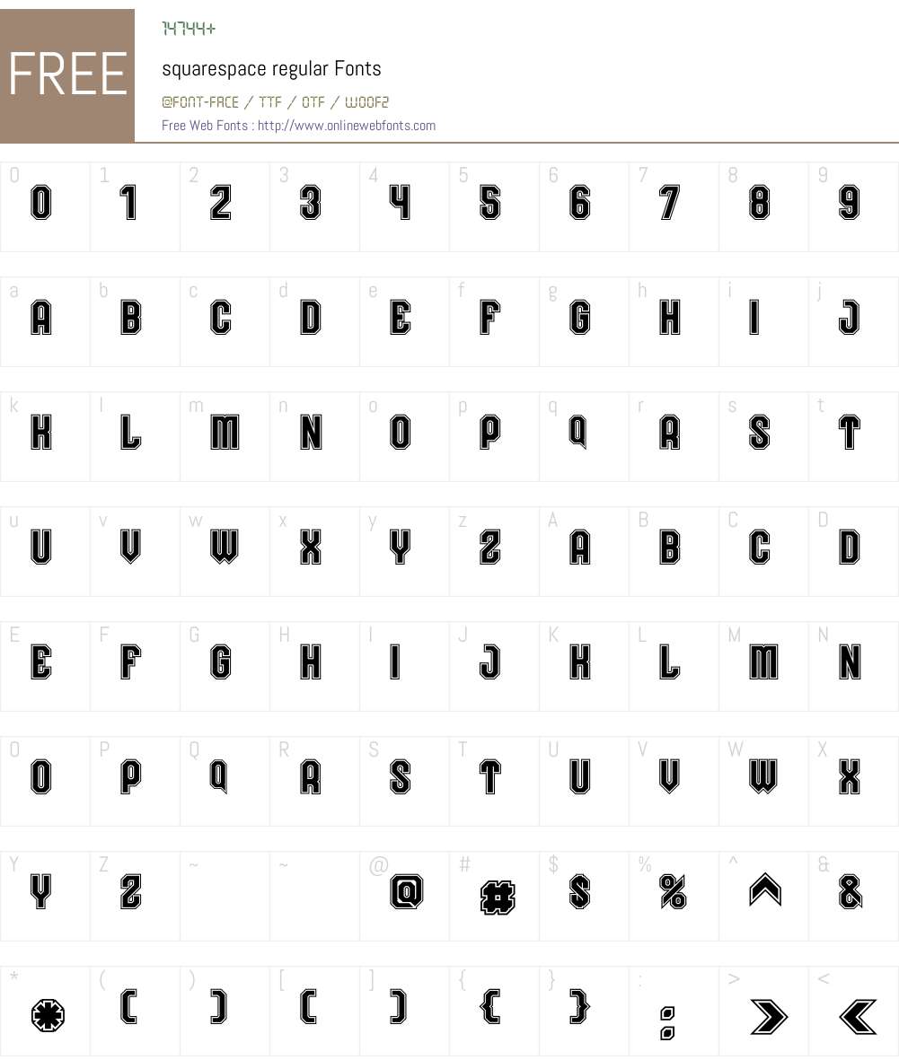 squarespace regular Font Screenshots