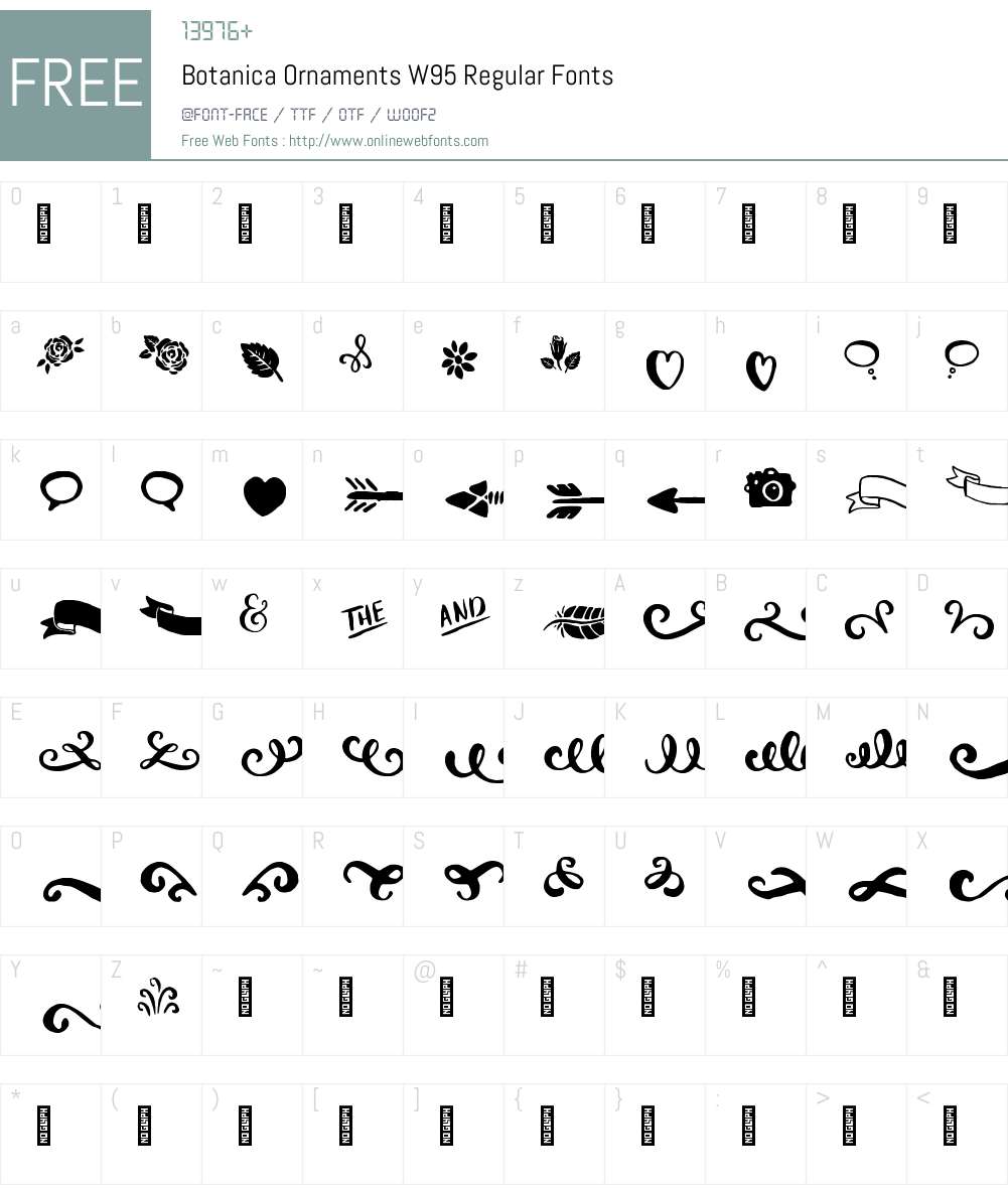 Botanica Ornaments W95 Regular 1.00 Fonts Free Download