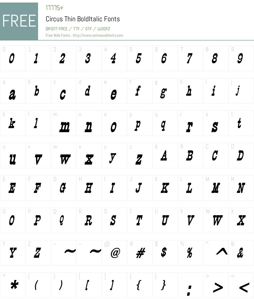 Circus Thin Font Screenshots
