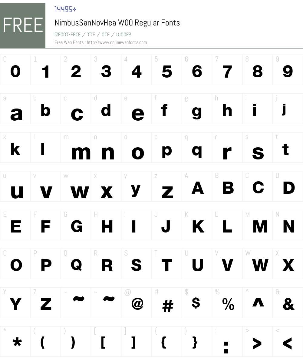 NimbusSanNovHeaW00-Regular Font Screenshots