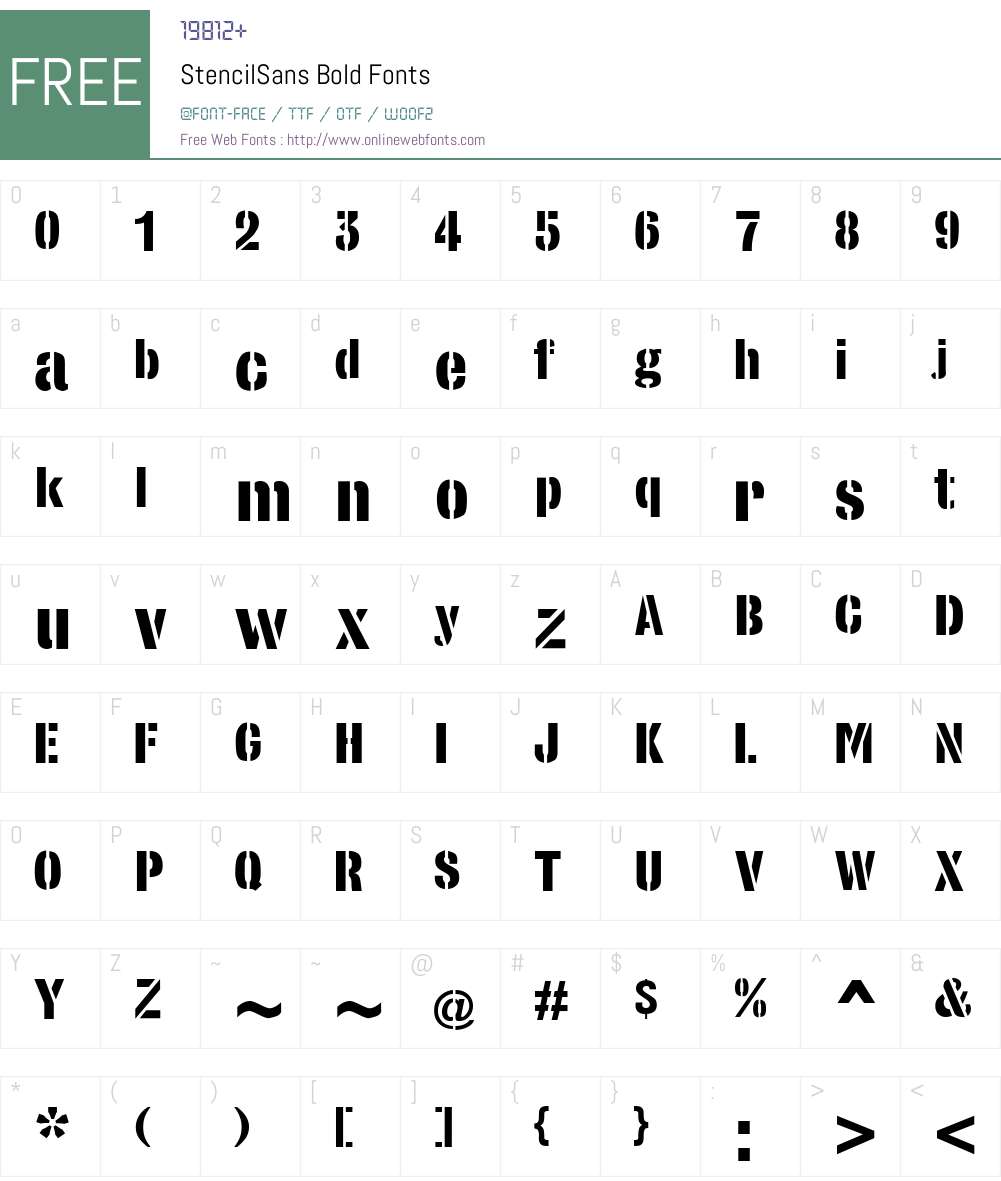 StencilSans Font Screenshots