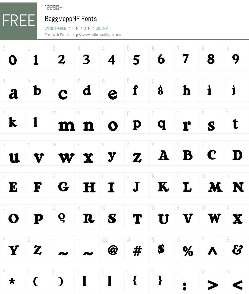 Ragg Mopp NF Font Screenshots