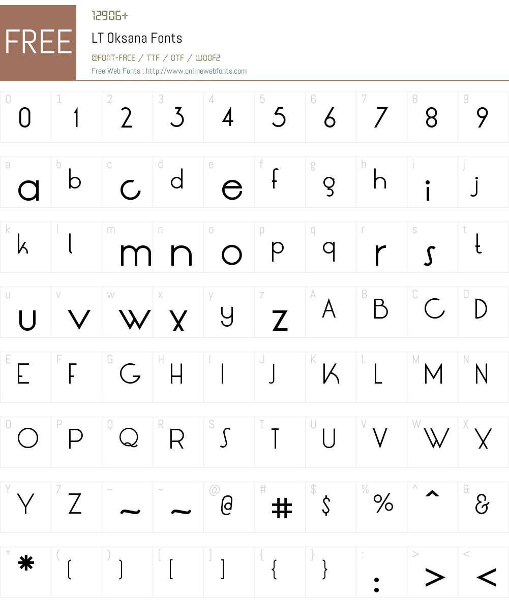 LT Oksana Font Screenshots
