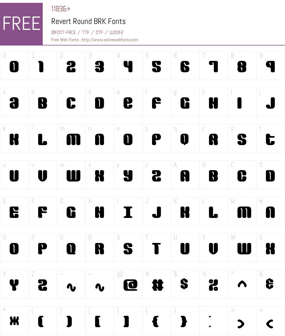 Revert Round BRK Font Screenshots