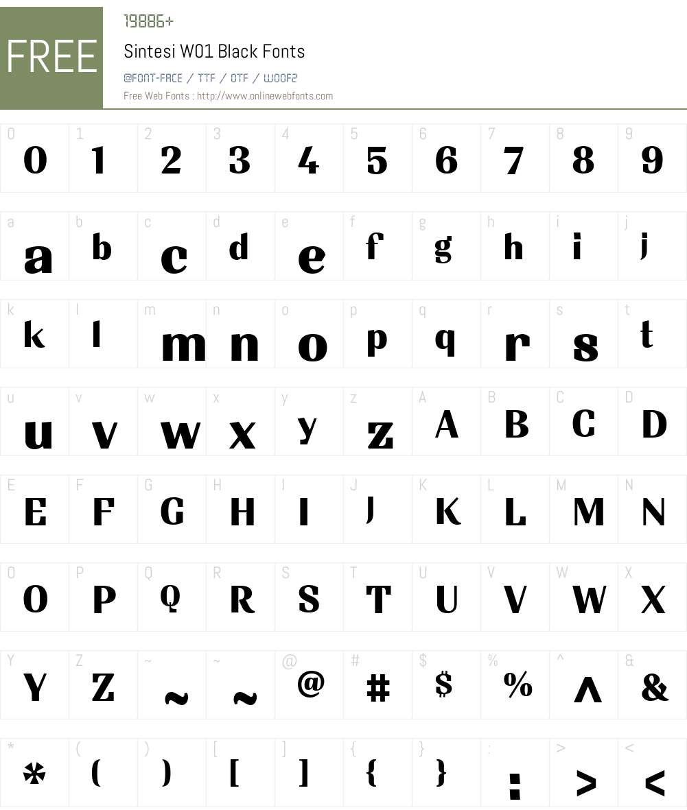 SintesiW01-Black Font Screenshots