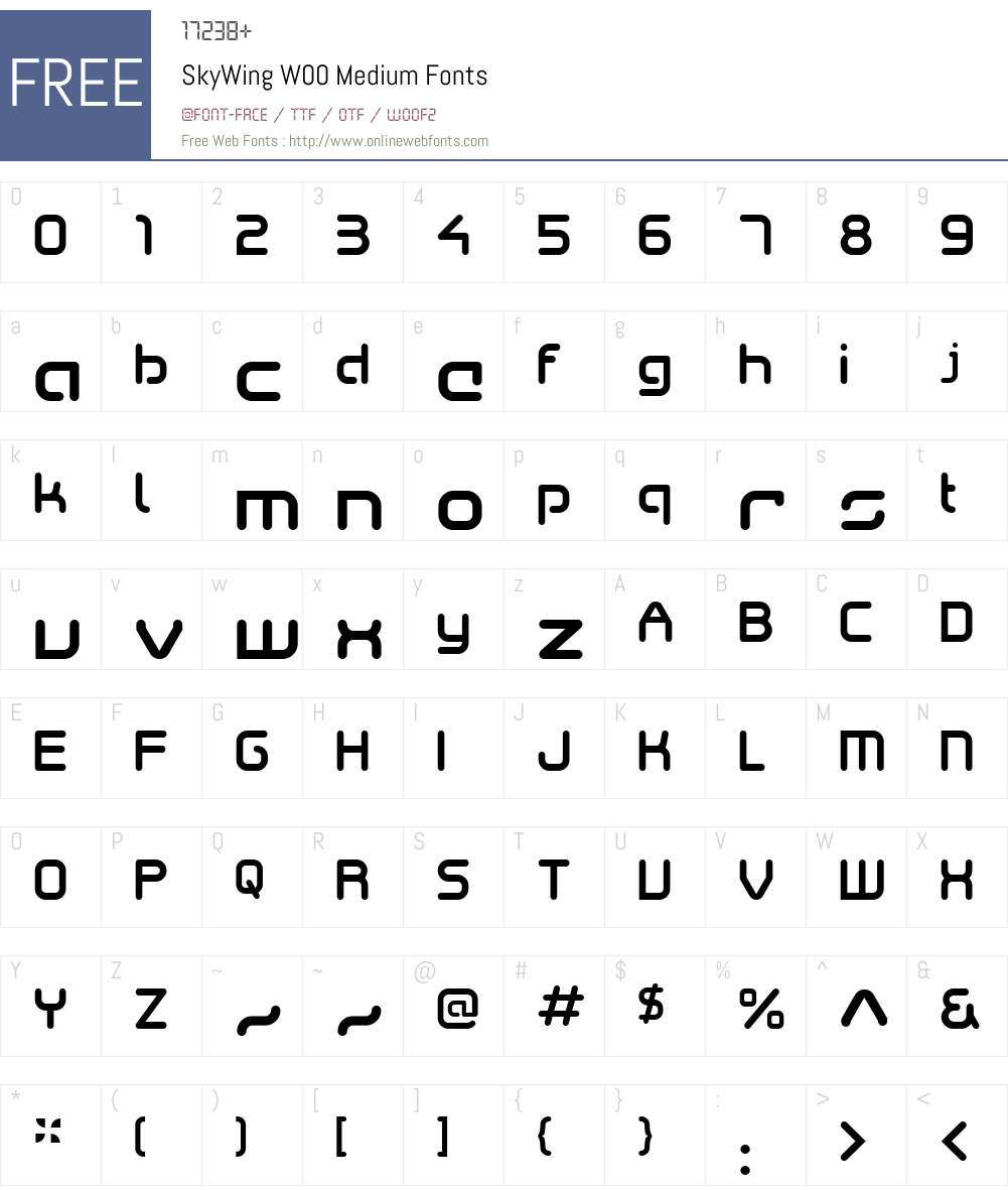 SkyWingW00-Medium Font Screenshots
