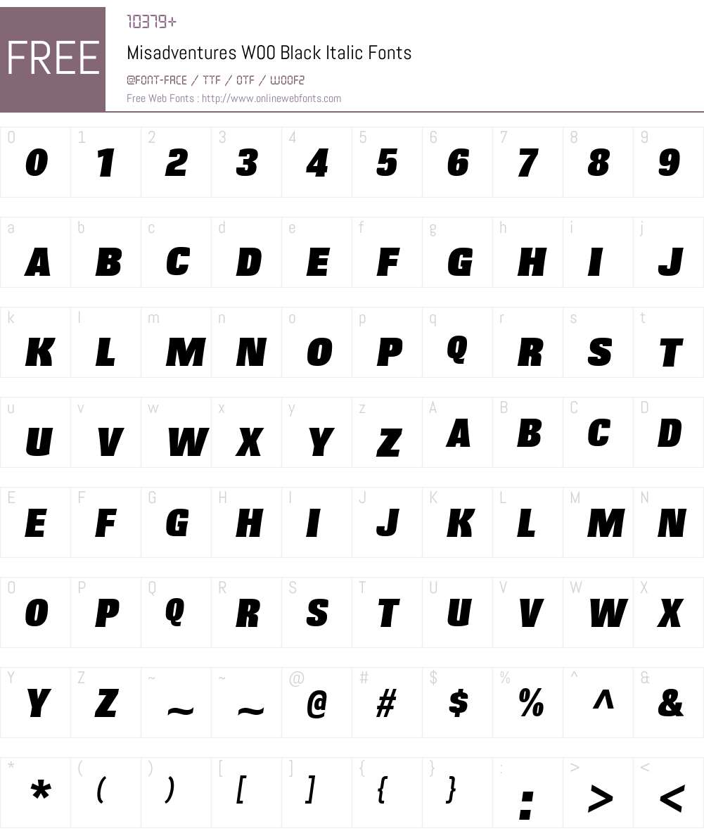 MisadventuresW00-BlackIt Font Screenshots