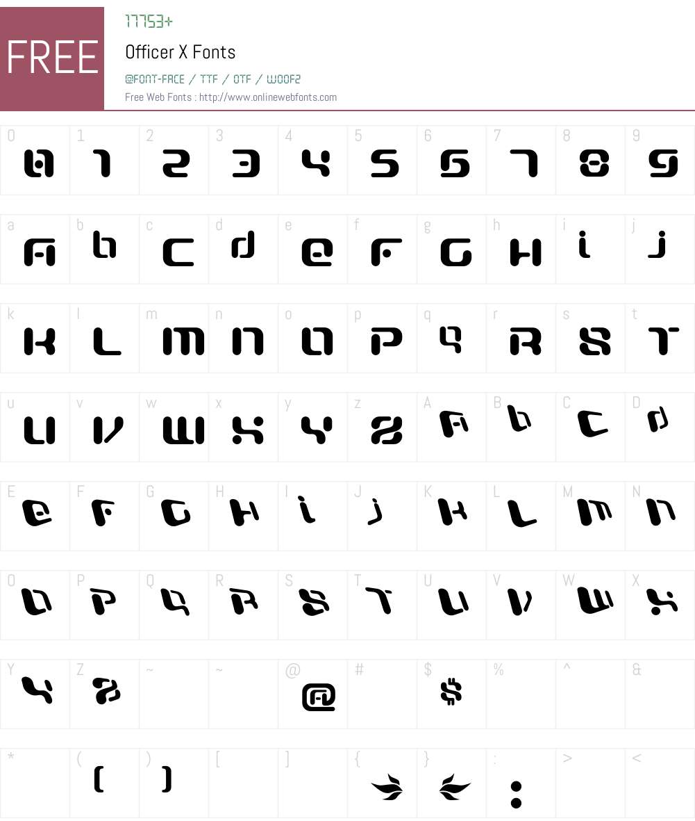 Officer X Font Screenshots