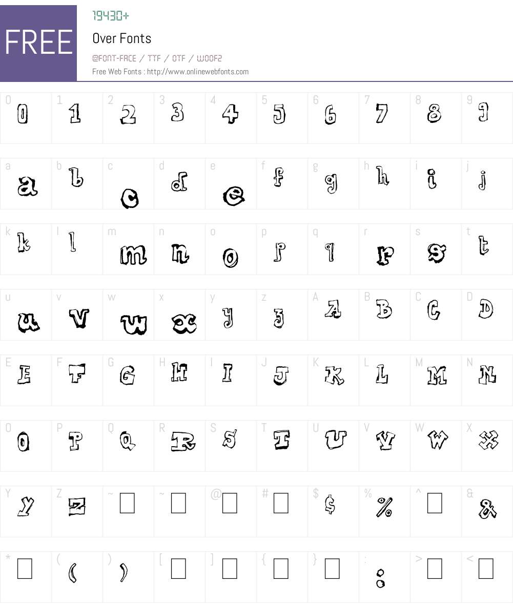 Over Font Screenshots